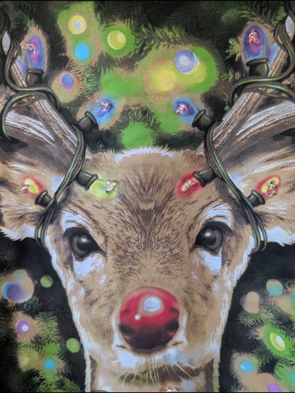 Fifth Sun Men's Black Holiday Reindeer Sweatshirt M